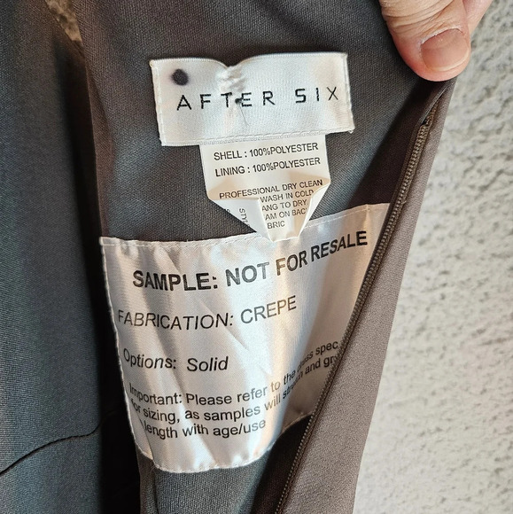 After Six Gown Womens Sz 16 Caviar Crepe Maxi Dress Formal Wedding Cocktails - Picture 10 of 11